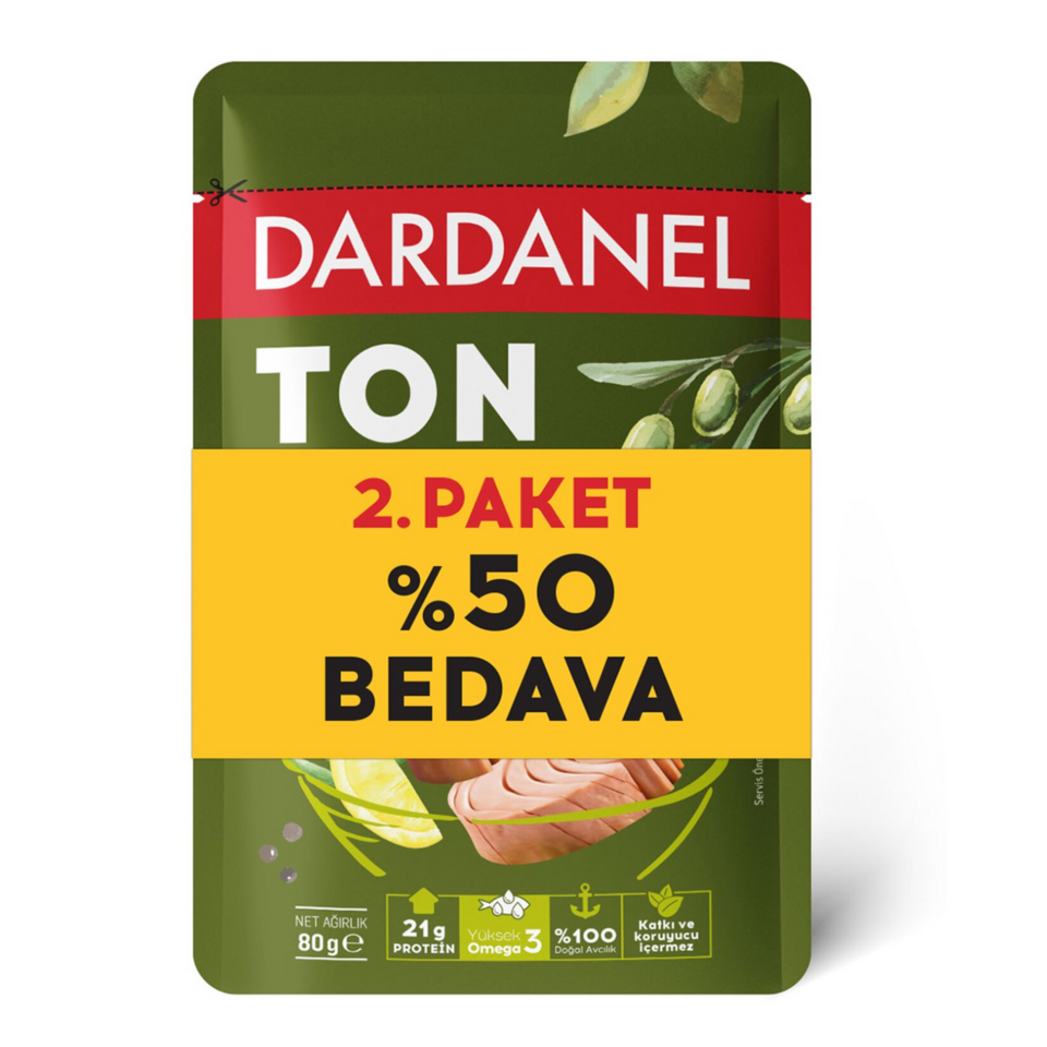 DARDANEL TON 2*80 GR Z.YAĞLI   2.Sİ %50 İND. POŞET
